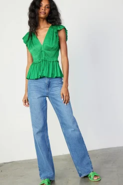 Outlet Mara Pleated Sleeveless Blouse Women Sleeveless Tops