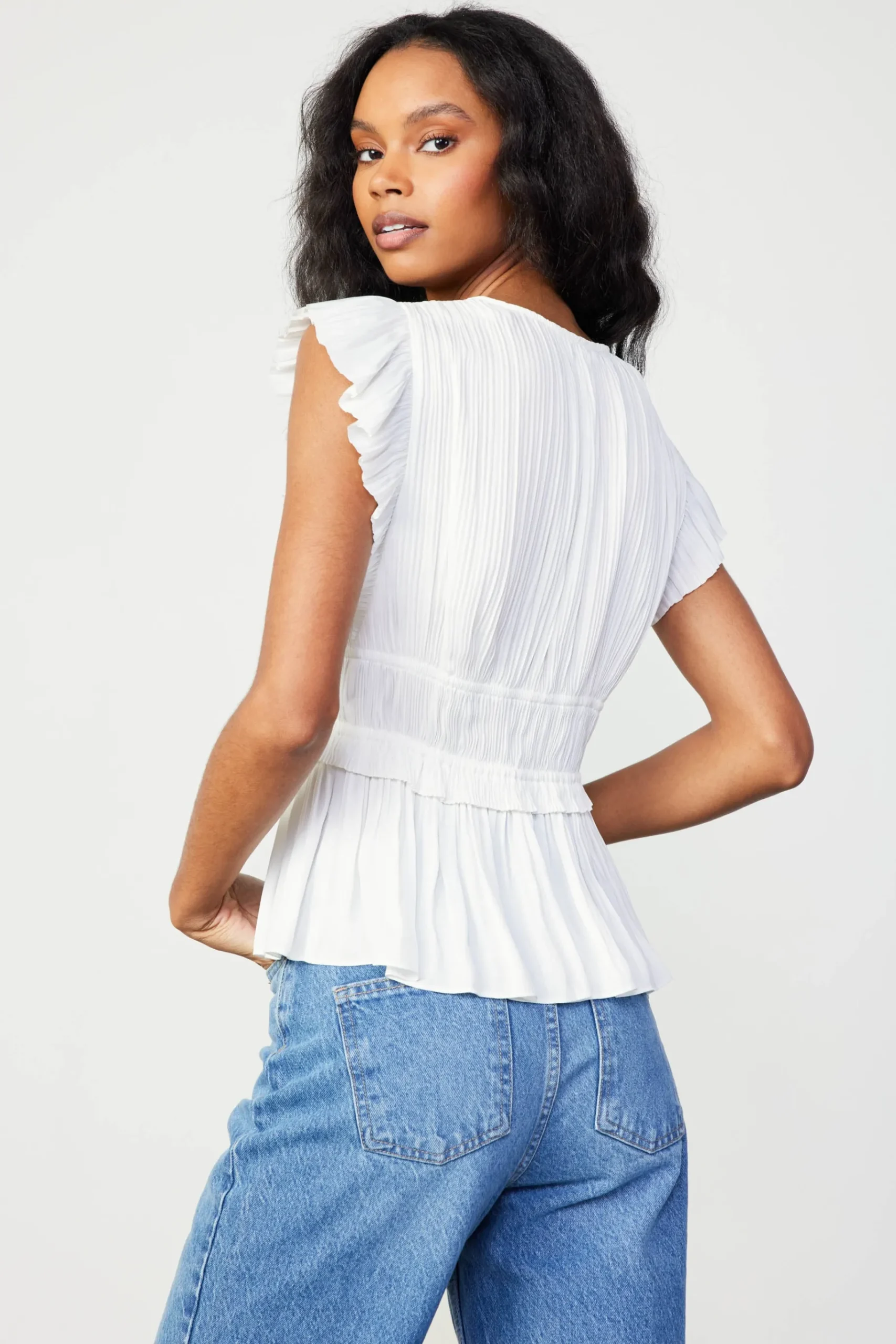 New Mara Pleated Sleeveless Blouse Women Sleeveless Tops