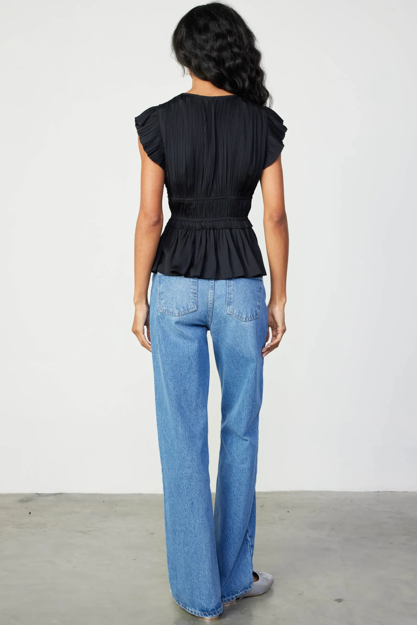 Fashion Mara Pleated Sleeveless Blouse Women Sleeveless Tops