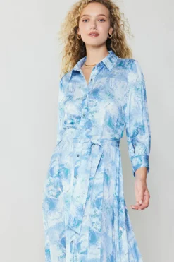 Best Marbled Motif Buttondown Dress Women Maxi Dresses | Midi Dresses