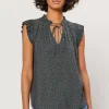 Outlet Margot Jacquard Pleated Sleeve Blouse Women Sleeveless Tops | Short Sleeve Tops