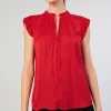 Best Margot Pleated Blouse Women Short Sleeve Tops