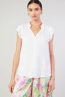 Best Margot Pleated Sleeve Blouse Women Short Sleeve Tops