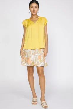 Hot Margot Pleated Sleeve Blouse Women Sleeveless Tops | Short Sleeve Tops