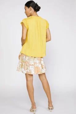 Hot Margot Pleated Sleeve Blouse Women Sleeveless Tops | Short Sleeve Tops