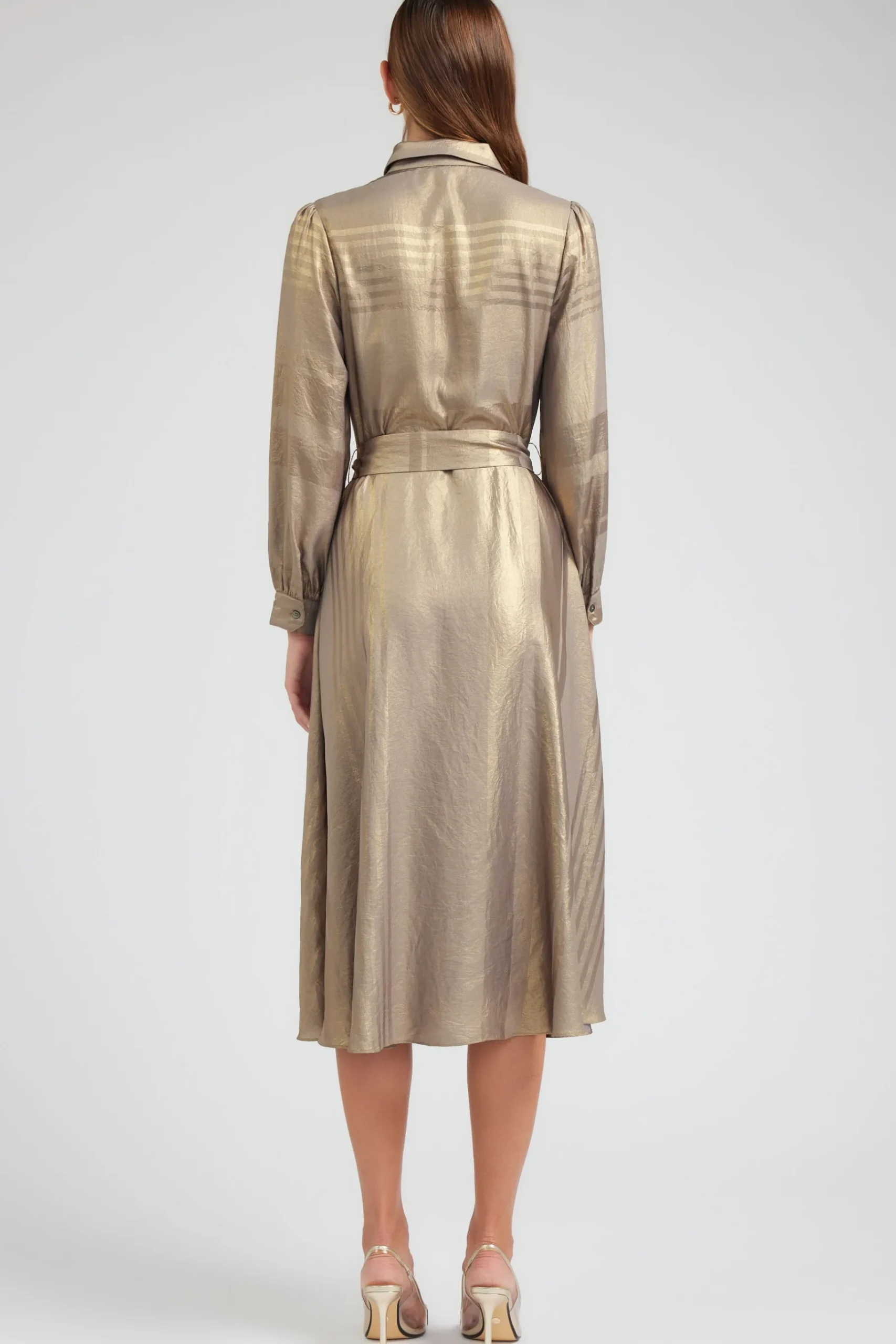 Online Metallic Buttondown Dress Women Maxi Dresses | Midi Dresses