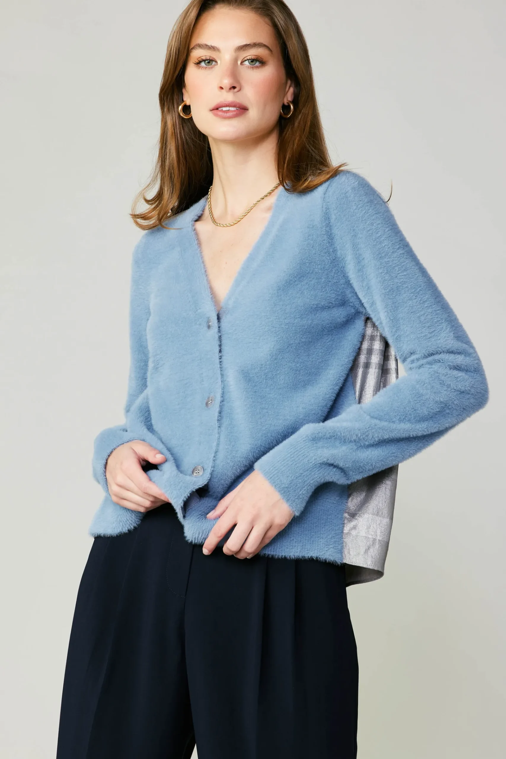 Best Metallic Contrast Cardigan Women Cardigans