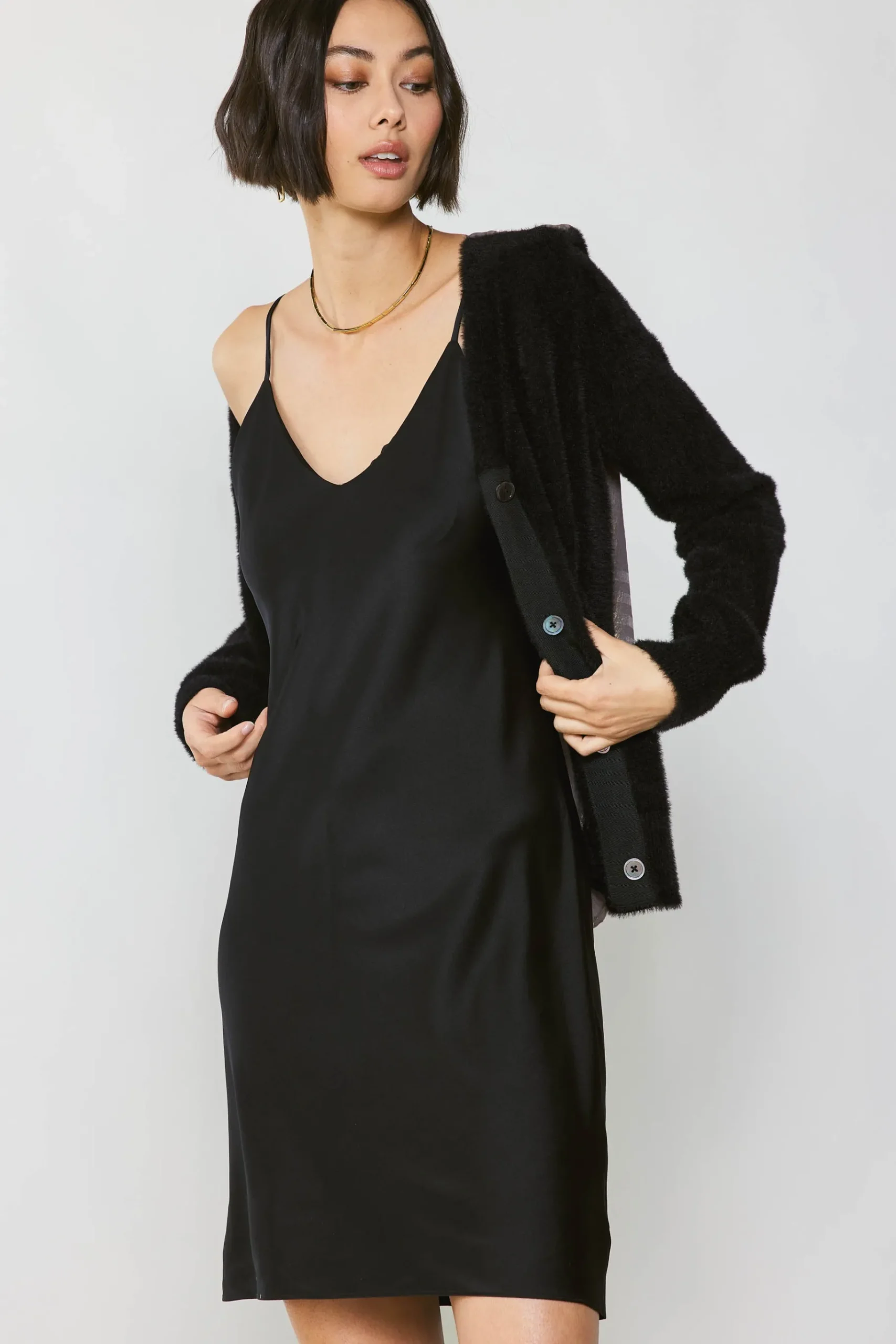 Discount Metallic Contrast Cardigan Women Cardigans