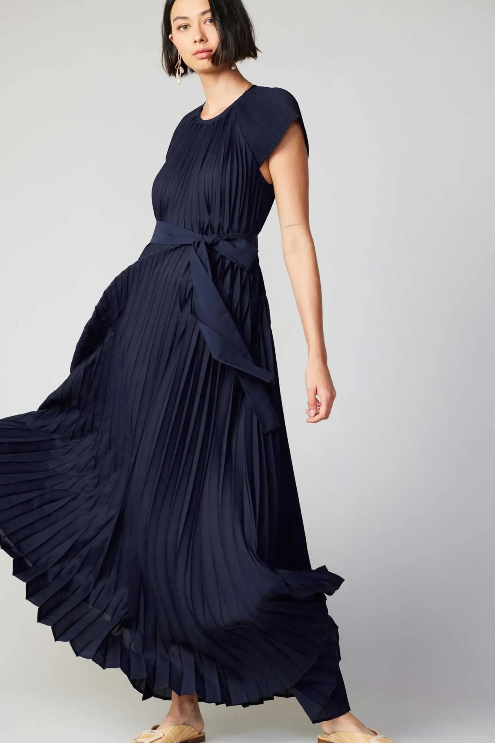Hot Mona Pleated Maxi Dress Women Maxi Dresses