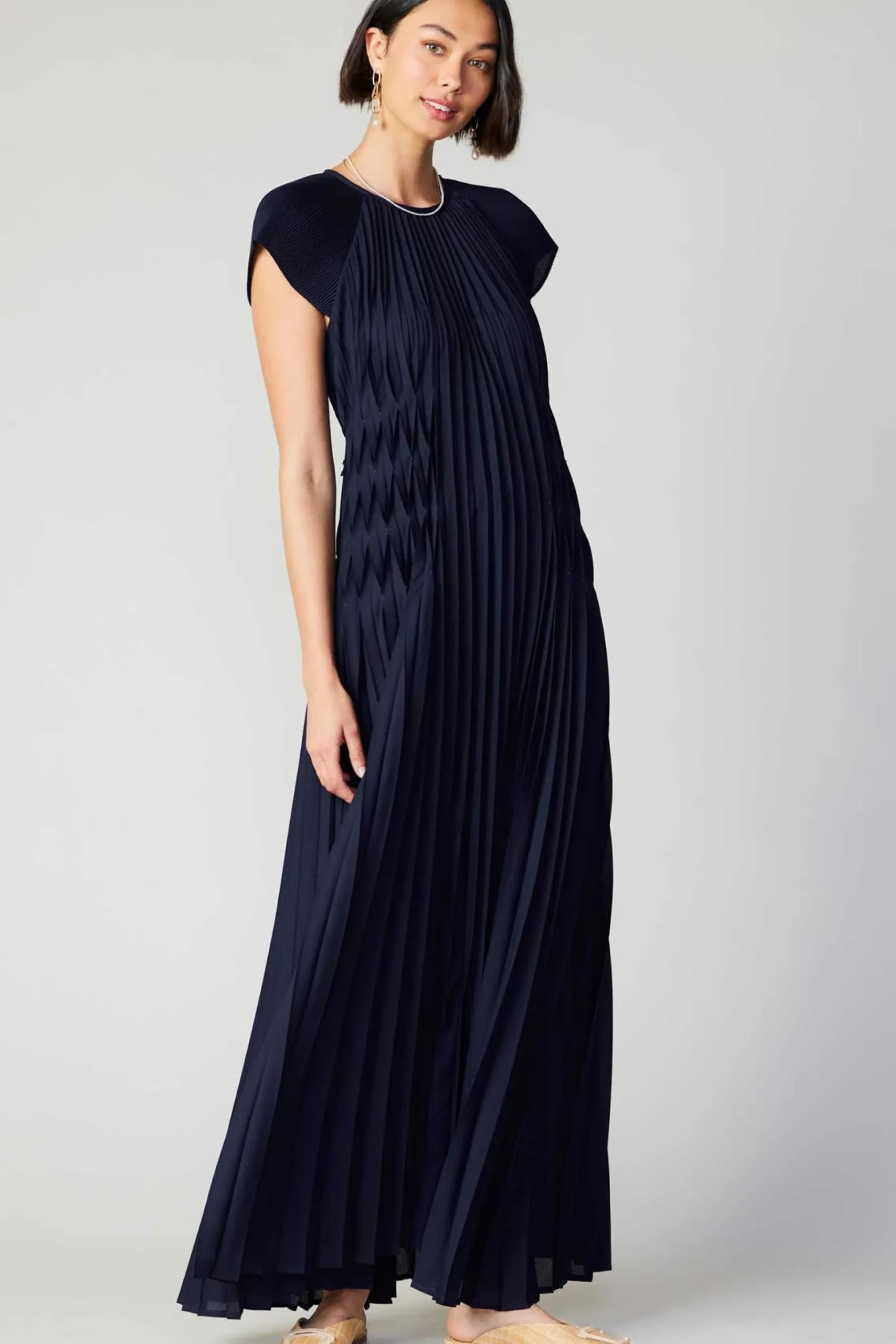 Hot Mona Pleated Maxi Dress Women Maxi Dresses
