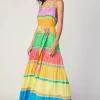 Best Multicolored Pleated Cami Dress Women Maxi Dresses | Midi Dresses