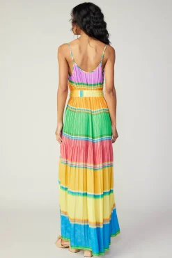 Best Multicolored Pleated Cami Dress Women Maxi Dresses | Midi Dresses
