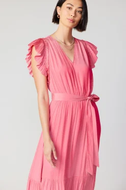 Best Natalia Flutter Sleeve Dress Women Midi Dresses