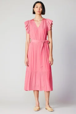 Best Natalia Flutter Sleeve Dress Women Midi Dresses