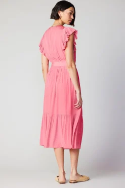 Best Natalia Flutter Sleeve Dress Women Midi Dresses