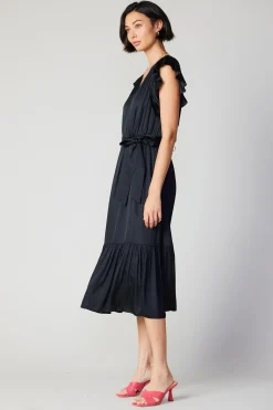 New Natalia Flutter Sleeve Dress Women Midi Dresses