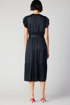 New Natalia Flutter Sleeve Dress Women Midi Dresses
