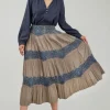 Outlet Ornate Motif Midi Skirt Women Skirts