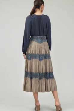 Outlet Ornate Motif Midi Skirt Women Skirts