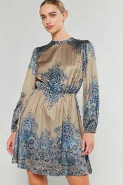 Hot Ornate Motif Mini Dress Women Mini Dresses