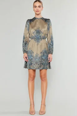 Hot Ornate Motif Mini Dress Women Mini Dresses
