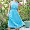 Clearance Overlayed Midi Dress Women Midi Dresses