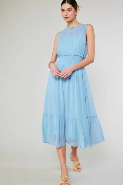 Clearance Overlayed Midi Dress Women Midi Dresses