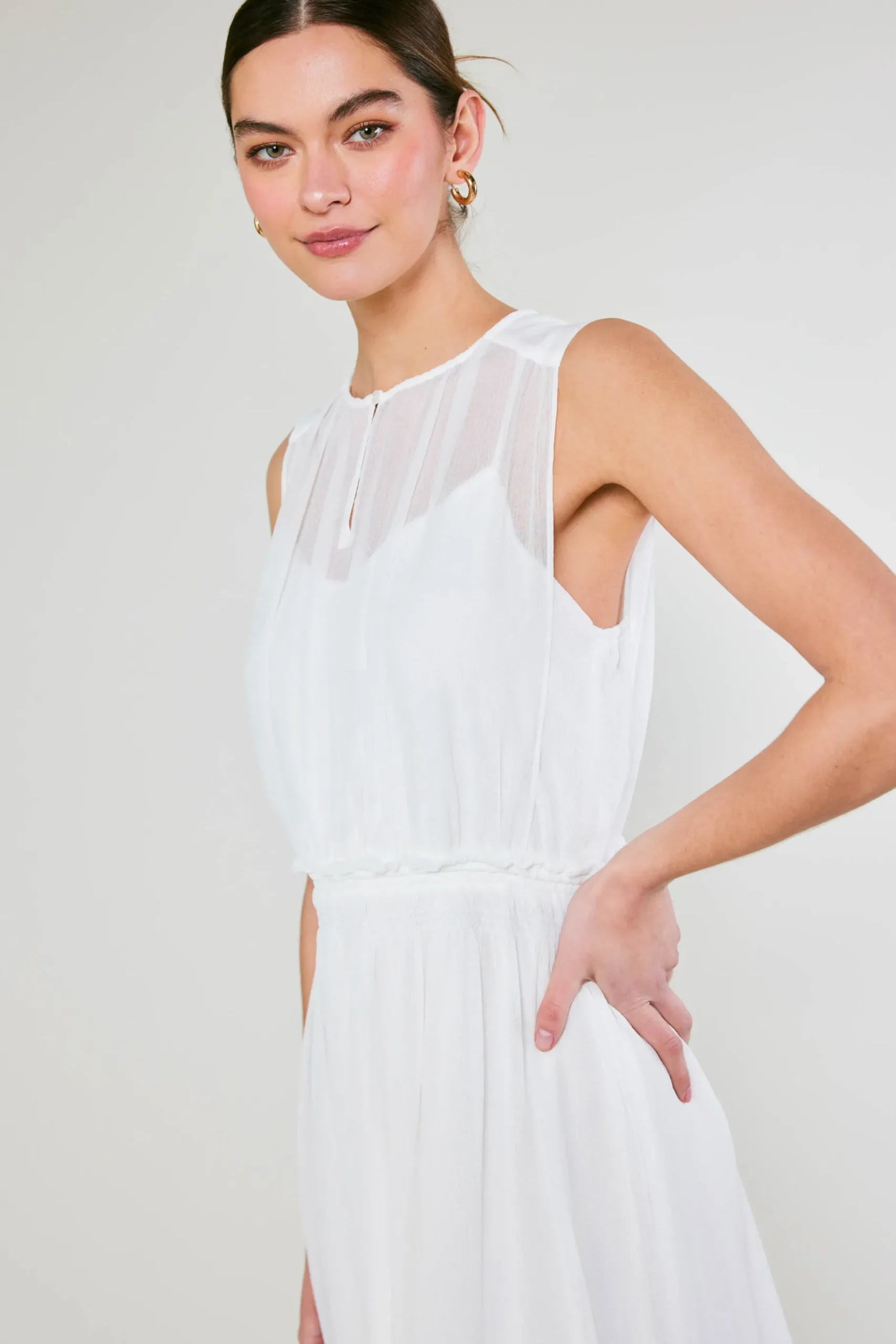 Hot Overlayed Midi Dress Women Midi Dresses