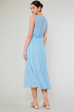 Clearance Overlayed Midi Dress Women Midi Dresses