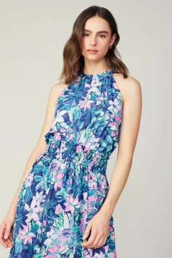Outlet Painterly Floral Asymmetric Dress Women Maxi Dresses | Midi Dresses