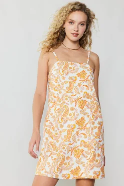 Discount Paisley Printed Mini Dress Women Mini Dresses