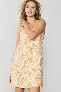 Discount Paisley Printed Mini Dress Women Mini Dresses
