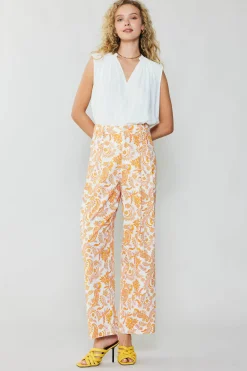 Online Paisley Printed Wide Pants Women Pants