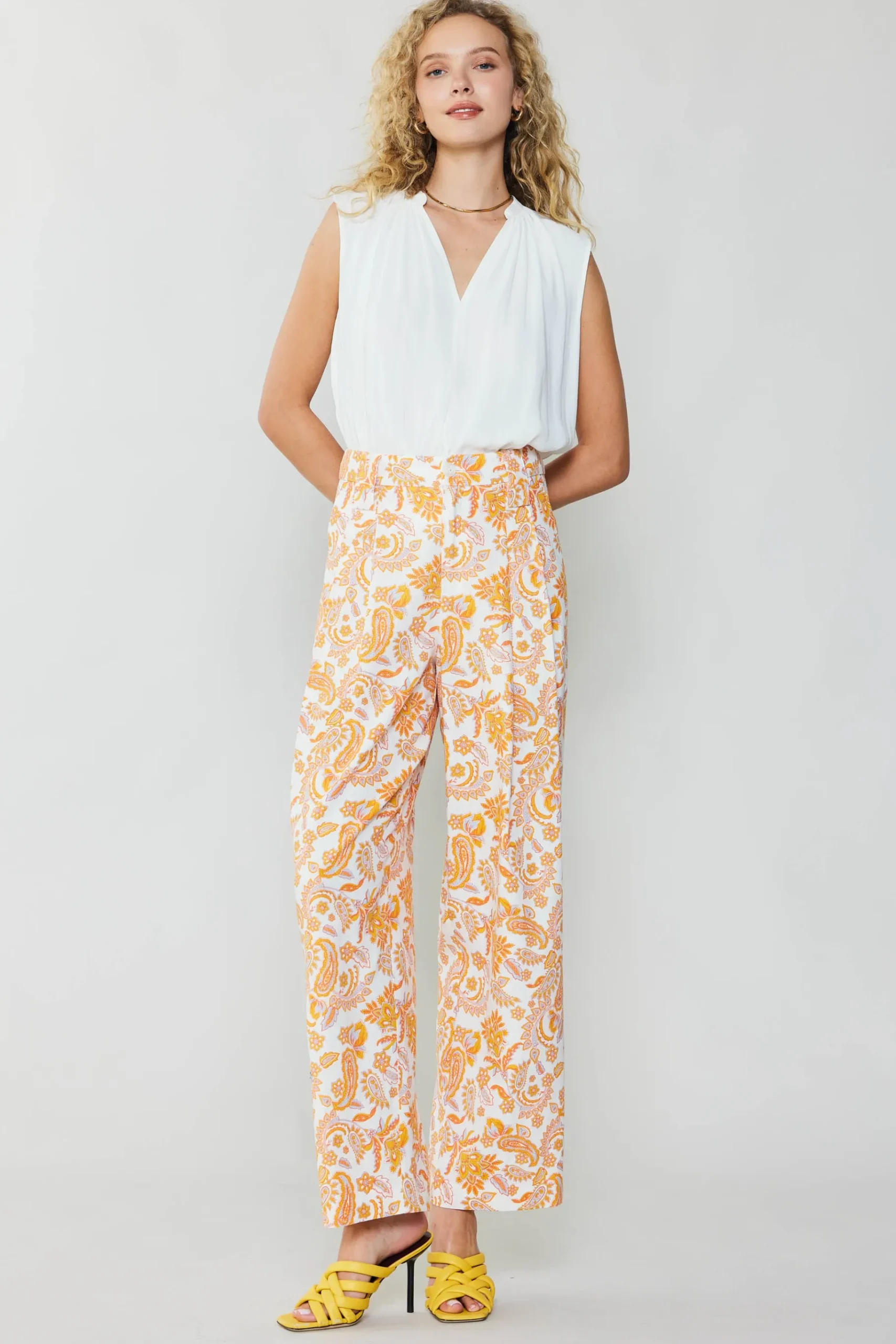 Online Paisley Printed Wide Pants Women Pants