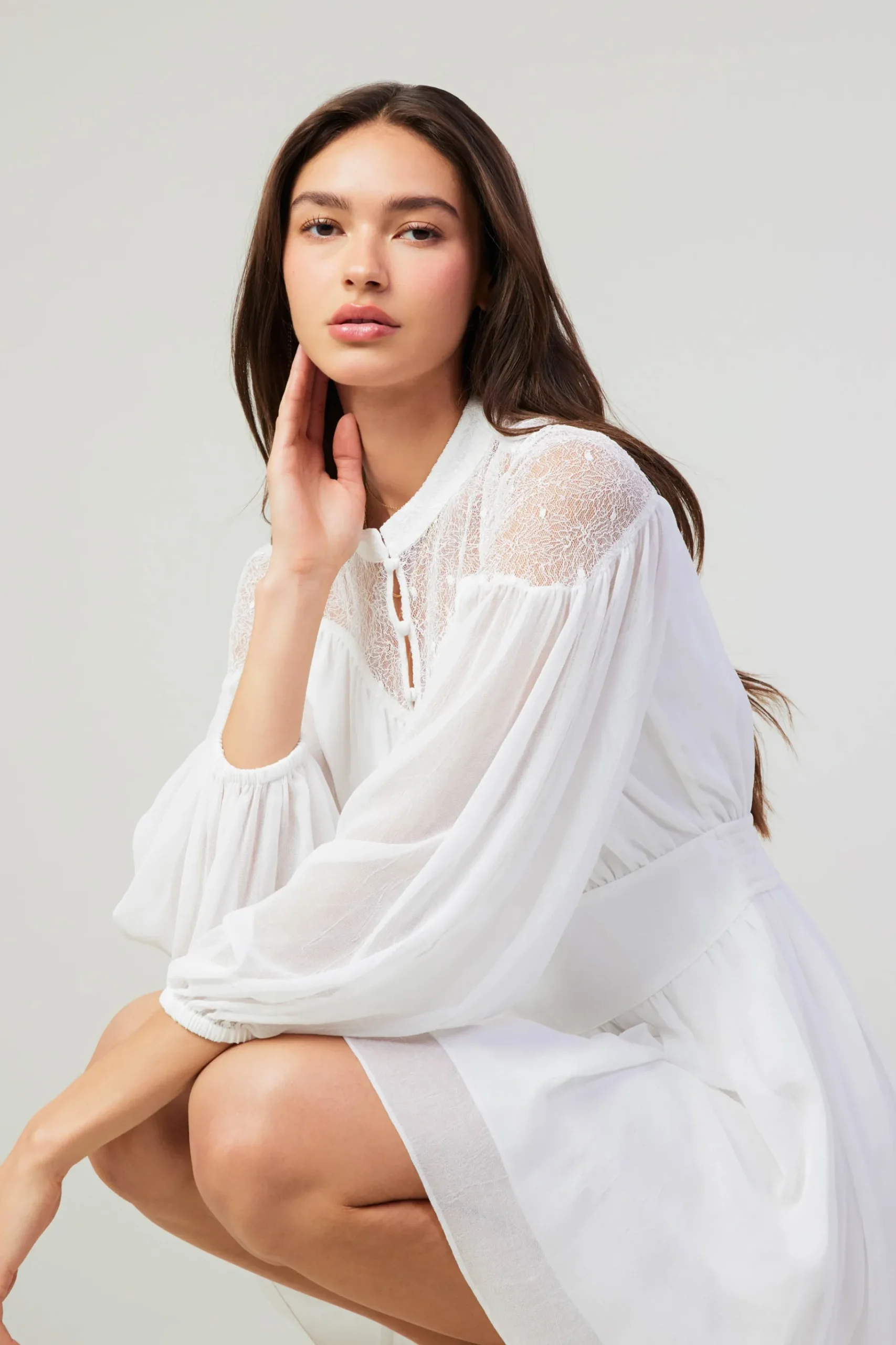 Online Palermo Lace Collared Mini Dress Women Mini Dresses