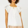 Best Peekaboo Flutter Sleeve Top Women Sleeveless Tops | Short Sleeve Tops
