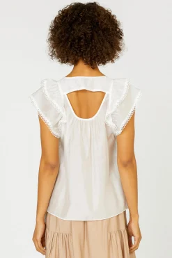 Best Peekaboo Flutter Sleeve Top Women Sleeveless Tops | Short Sleeve Tops