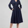 Discount Pinstriped Buttondown Midi Dress Women Midi Dresses
