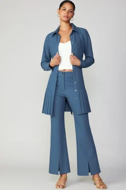 Hot Pintucked Split Hem Pant Women Pants