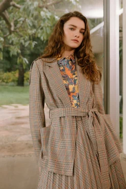 Discount Plaid Layered Jacket Women Coats & Jackets