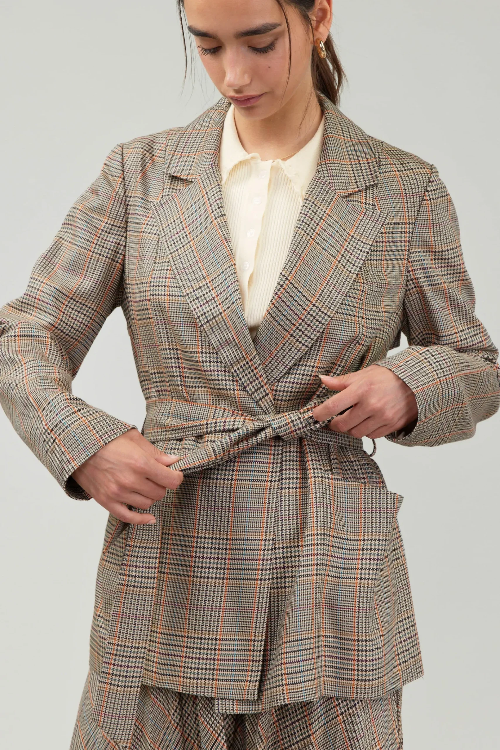 Discount Plaid Layered Jacket Women Coats & Jackets