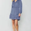 Hot Pleat Detail Tiered Mini Dress Women Mini Dresses