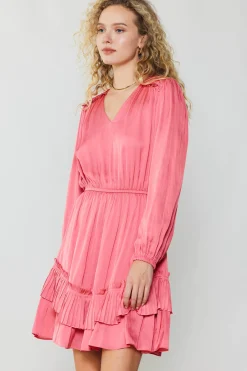 Sale Pleat Detail Tiered Mini Dress Women Mini Dresses