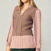 Online Pleated Blouse Sweater Vest Women Sweaters