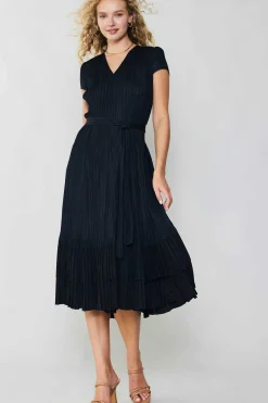 Online Pleated Midi Dress Women Midi Dresses