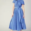 Sale Pleated Midi Dress Women Midi Dresses