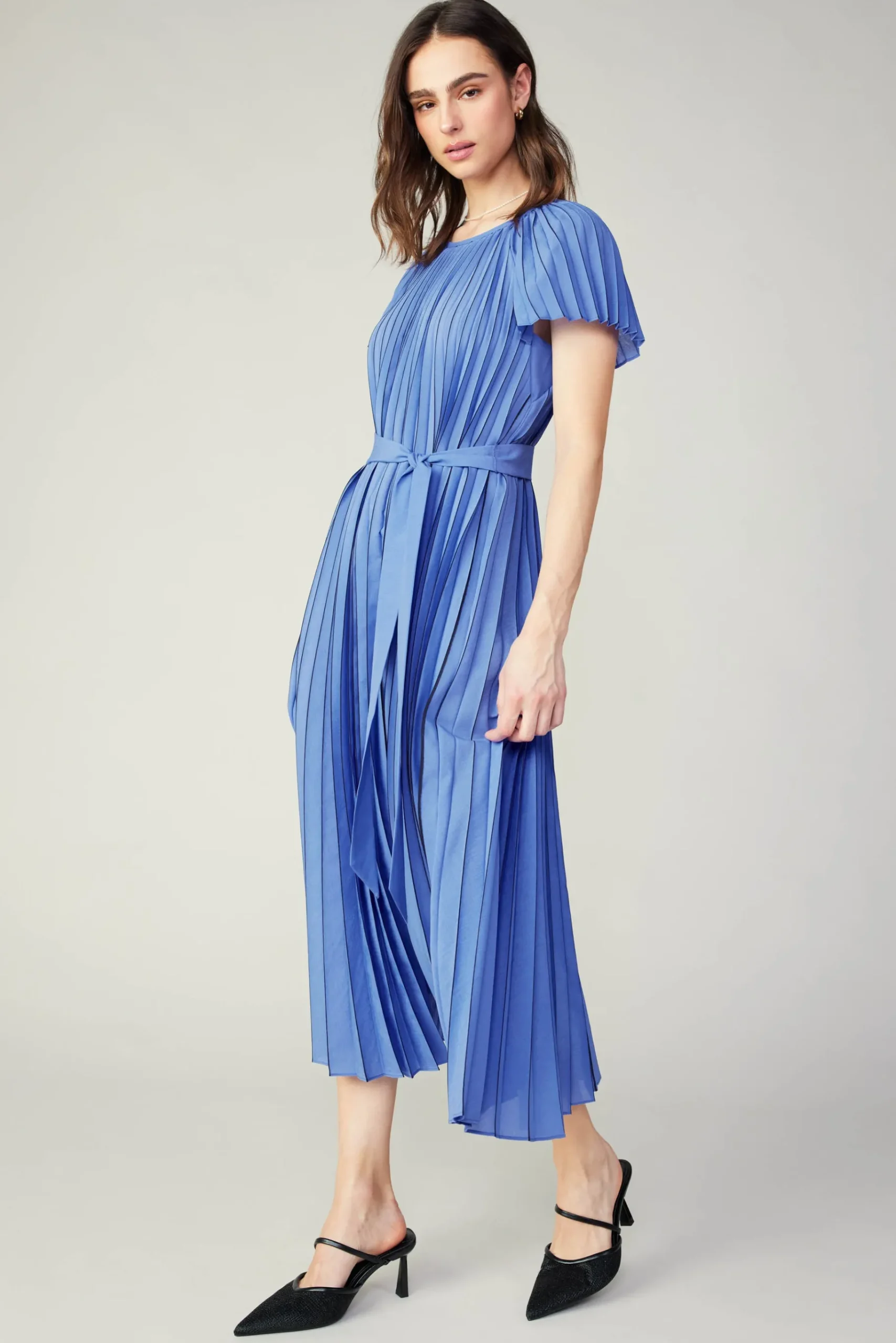 Sale Pleated Midi Dress Women Midi Dresses