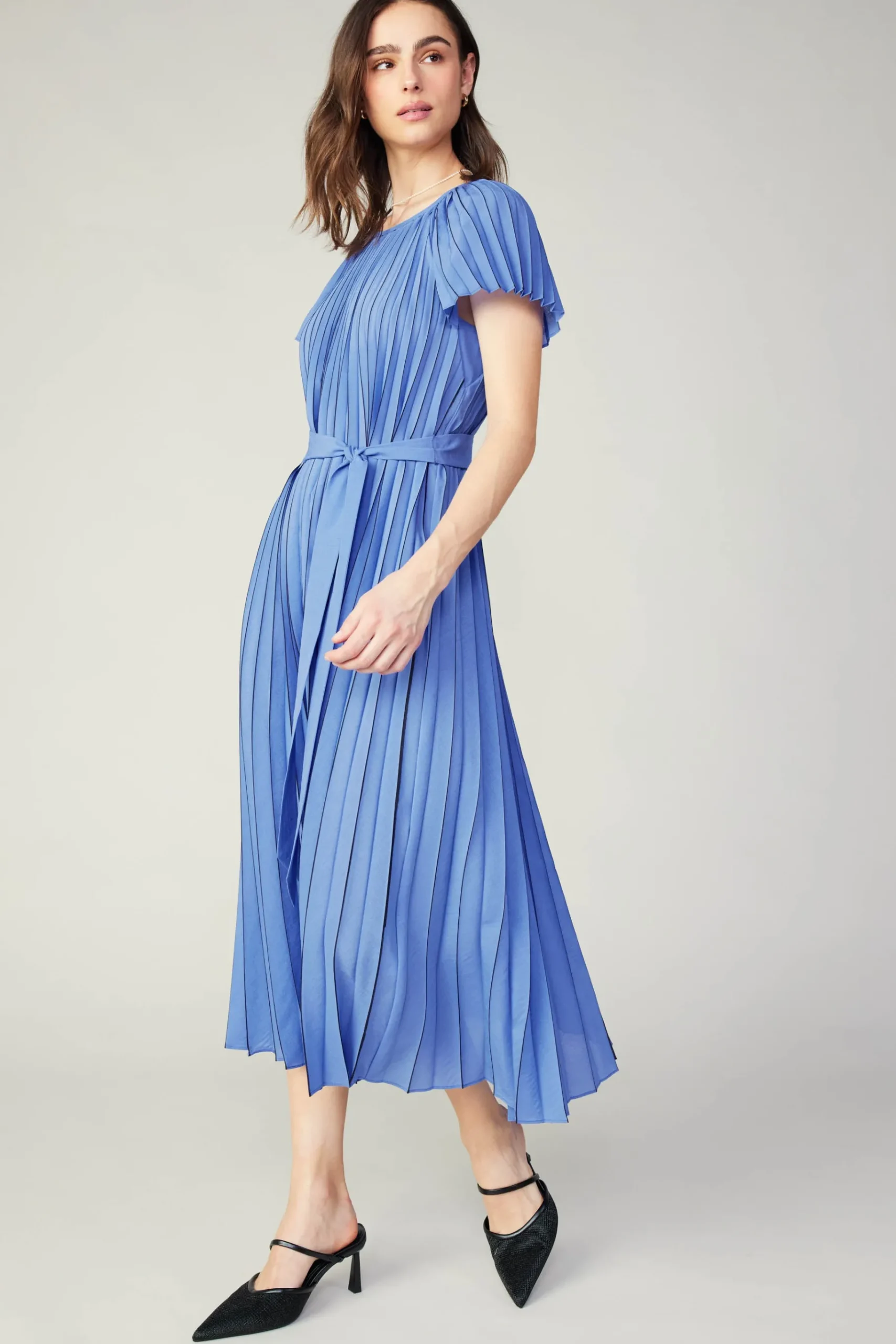 Sale Pleated Midi Dress Women Midi Dresses