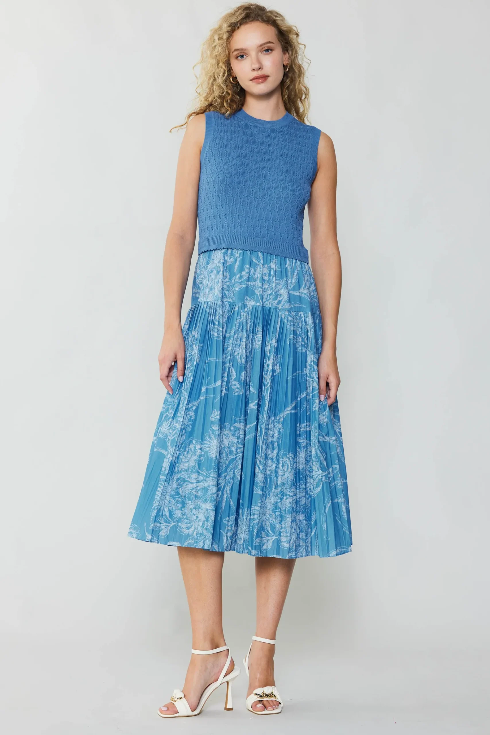 New Pleated Skirt Sweater Dress Women Knitwear | Midi Dresses