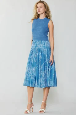 New Pleated Skirt Sweater Dress Women Knitwear | Midi Dresses